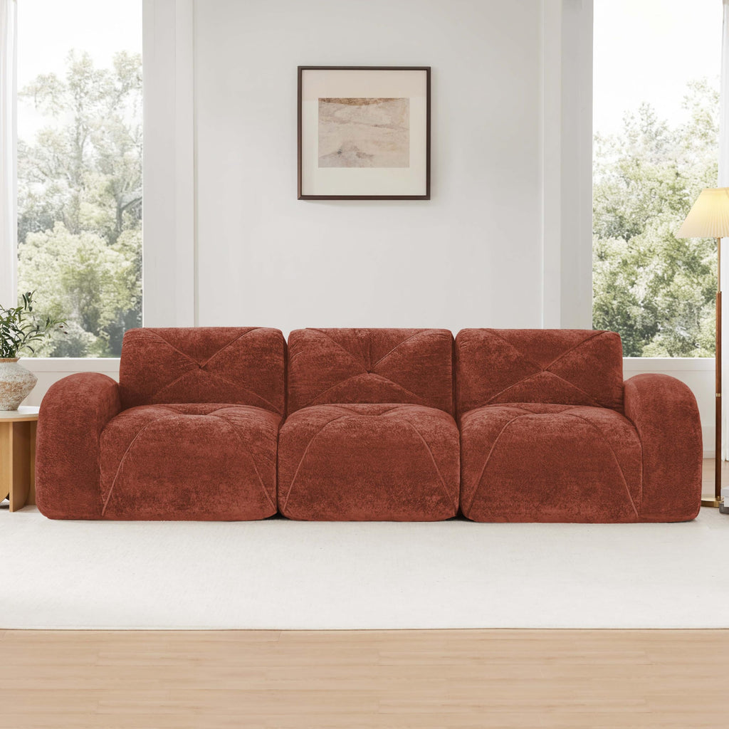 110" Orange Velvet Modular Sofa Q982809