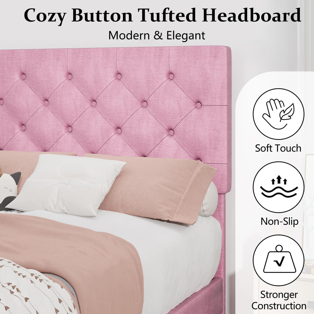 Twin Upholstered Platform Bed T319515