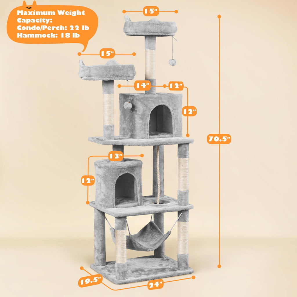 Tall Cat Tree with Condo Scratching Post F90528