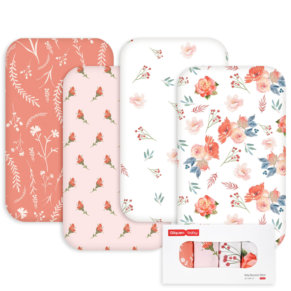 Baby Bedside Sleeper Bassinet Sheets 33x20 Inch 4 Pack N61161