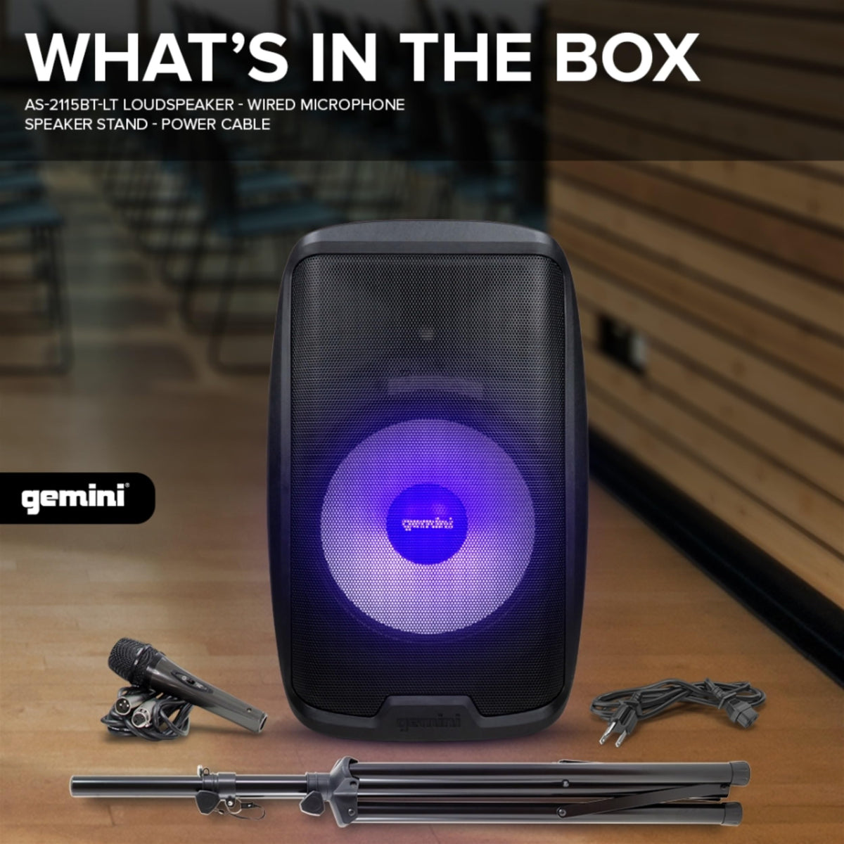 15" PA Speaker & Stand, 1000 Watts W596