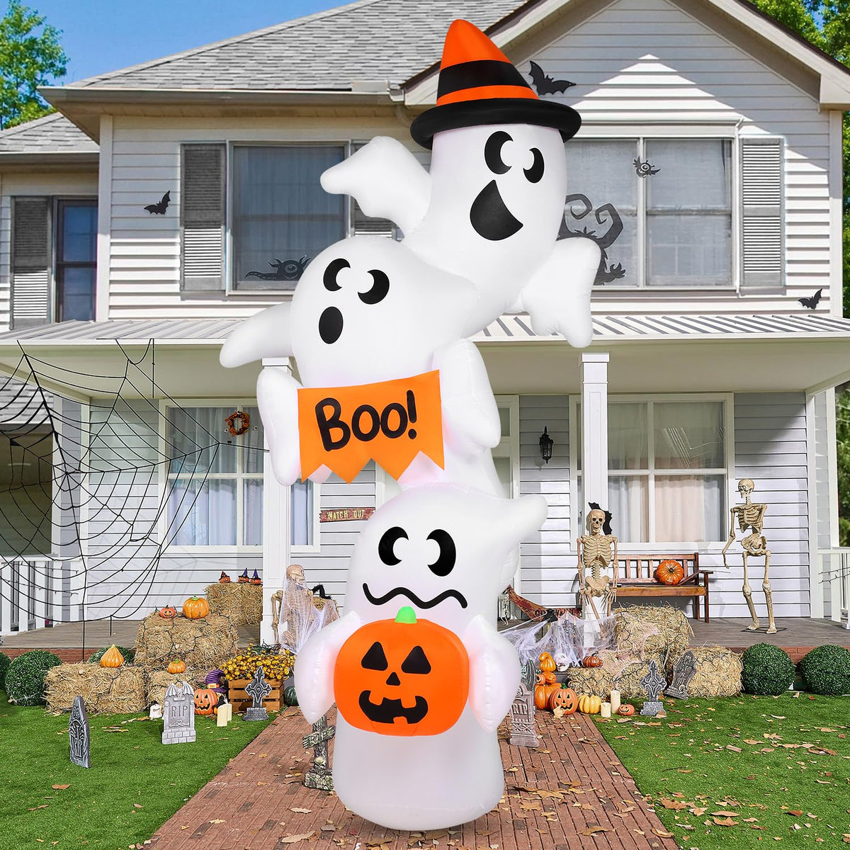 Inflatable Ghost Outdoor Decorations with LEDs M27040