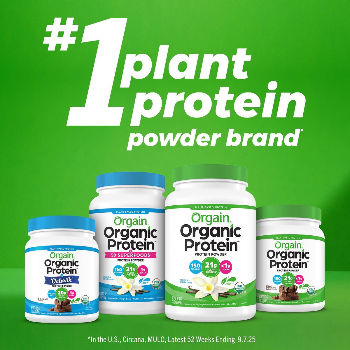Organic Vegan 21g Protein Powder Vanilla Bean 1.02 lb I658