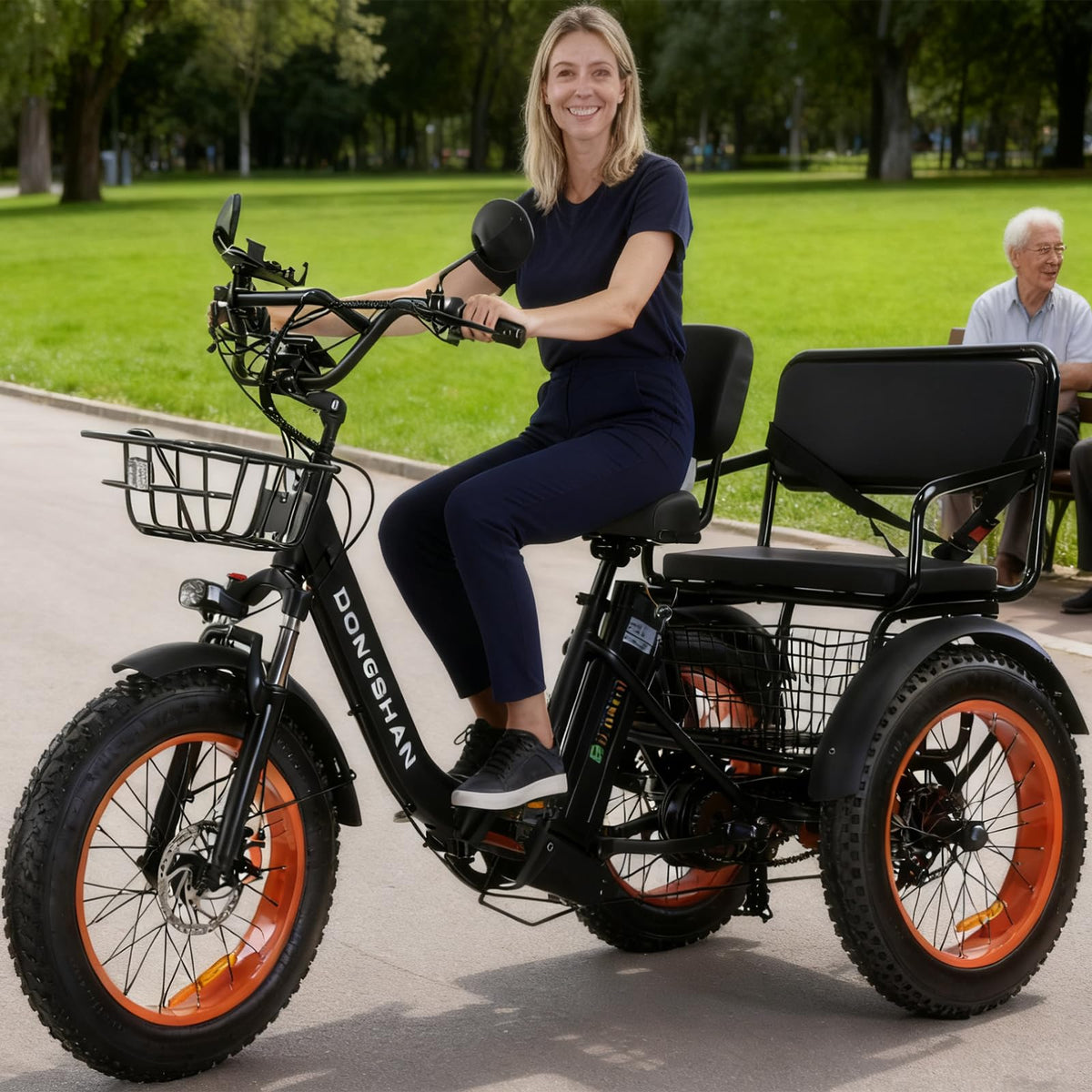 20"x4.0" Fat Tire 750W Folding Electric Tricycle 48V 15Ah Aluminum 7-Speed J8075