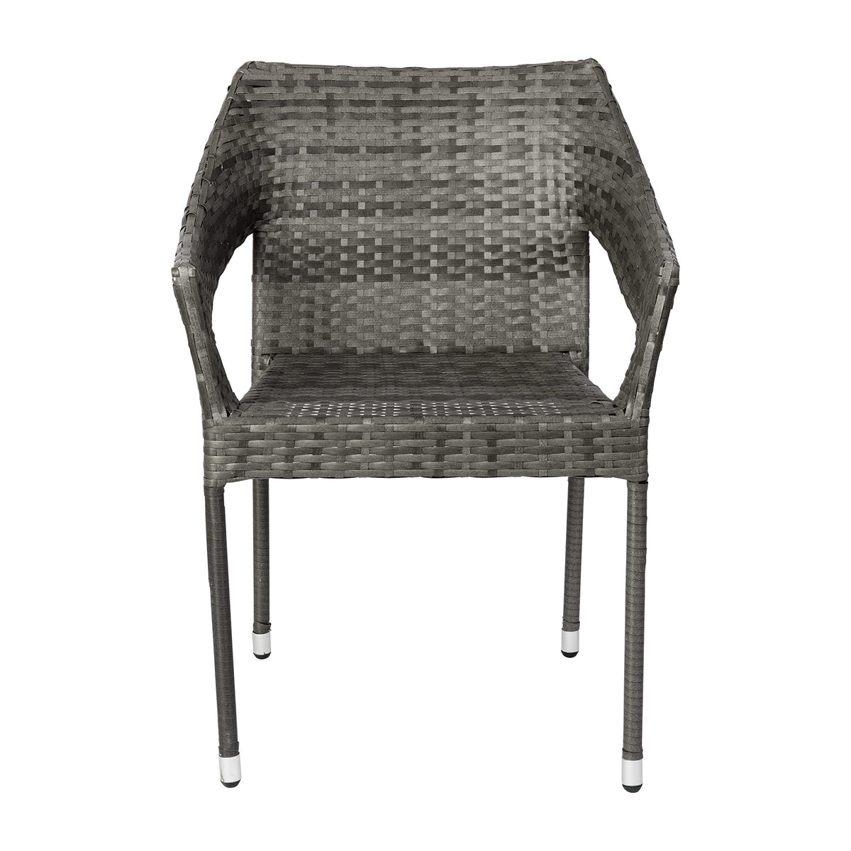 Gray PE Rattan Patio Dining Chair 2-Pack D882460