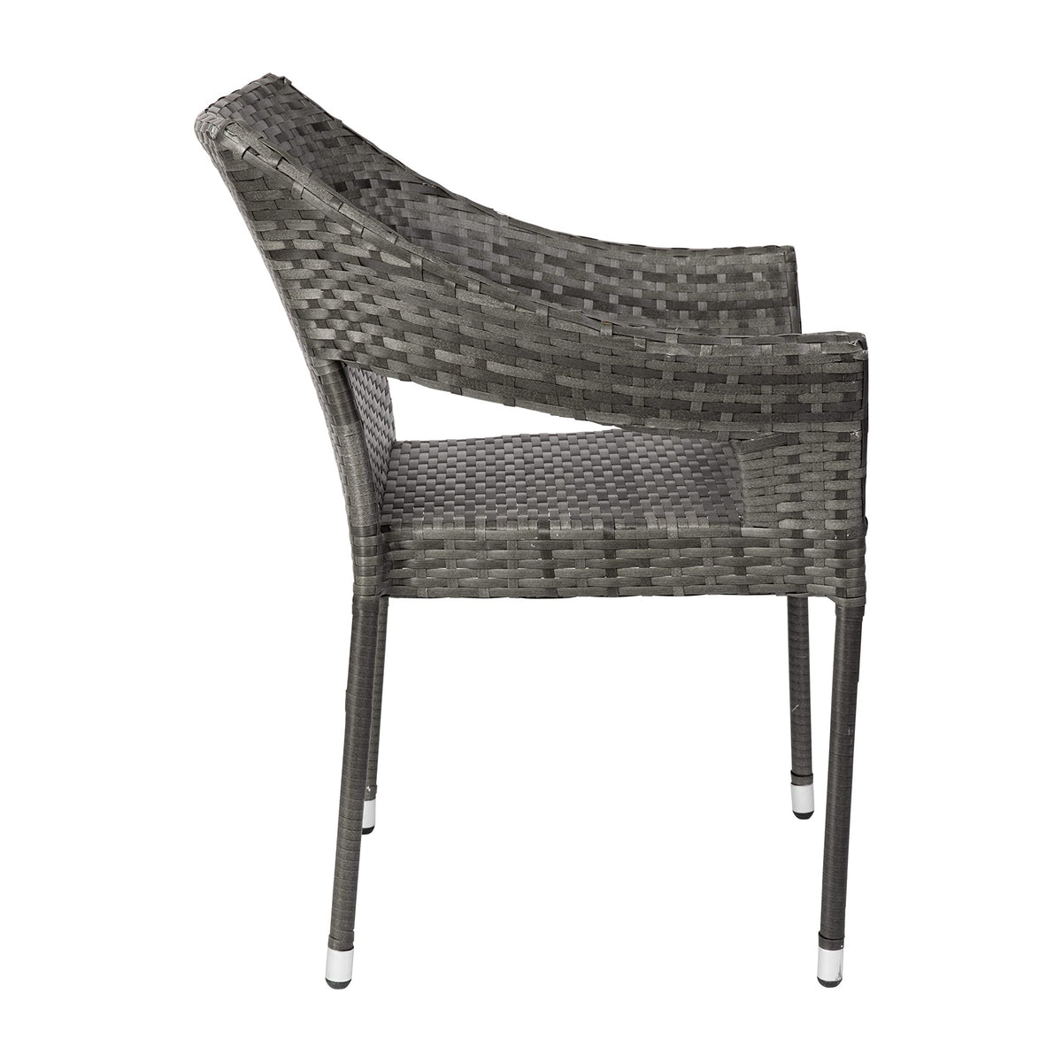 Gray PE Rattan Patio Dining Chair 2-Pack D882460