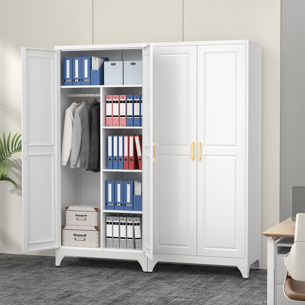 Metal Armoire Wardrobe Closet with 2 Doors L333826