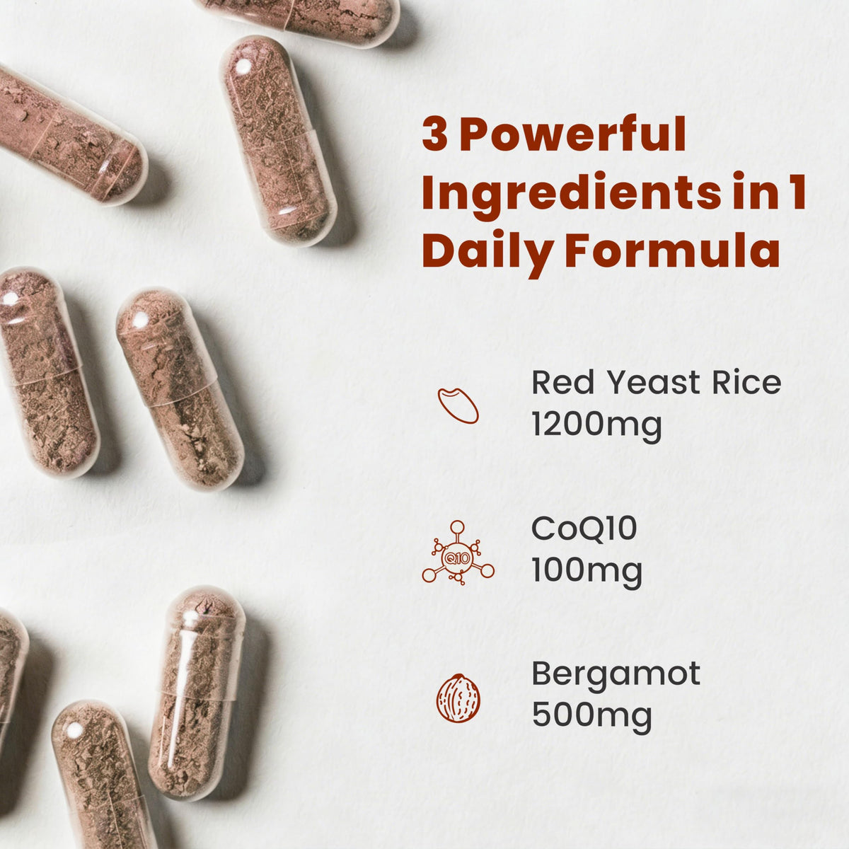 Red Yeast Rice CoQ10 Citrus Bergamot 60 Capsules S49206