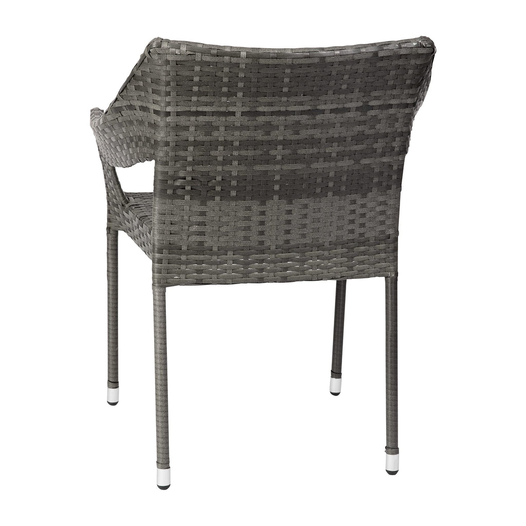 Gray PE Rattan Patio Dining Chair 2-Pack D882460