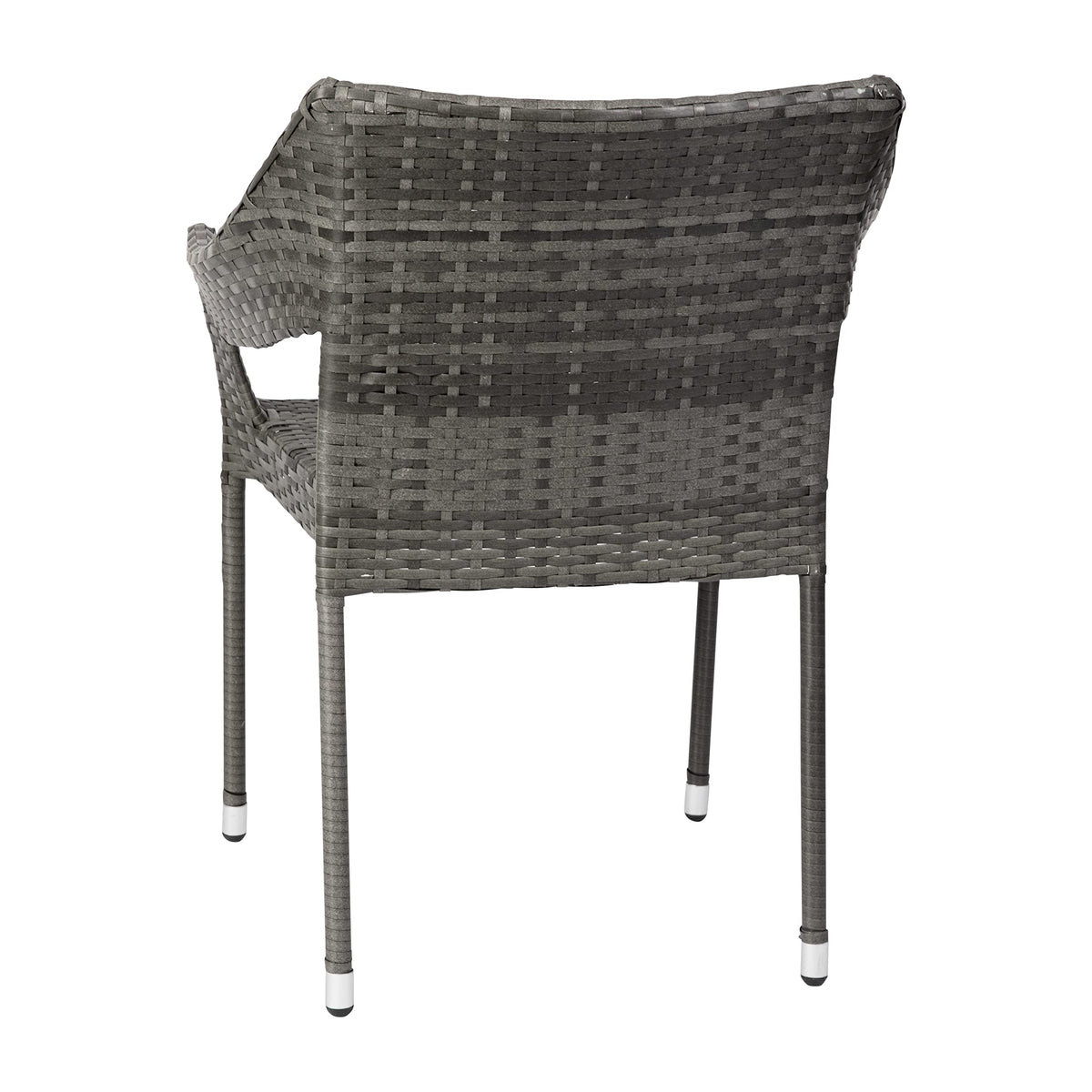 Gray PE Rattan Patio Dining Chair 2-Pack D882460