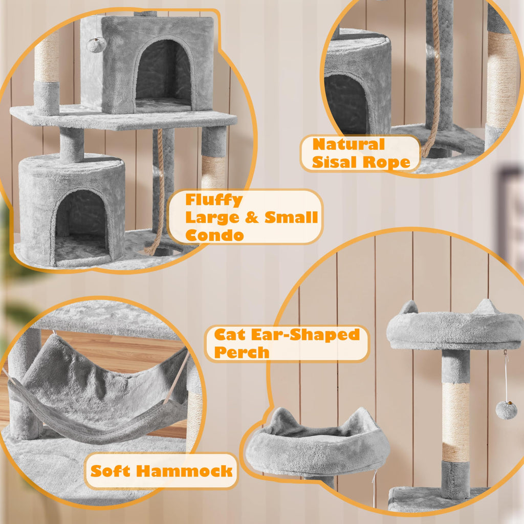 Tall Cat Tree with Condo Scratching Post F90528