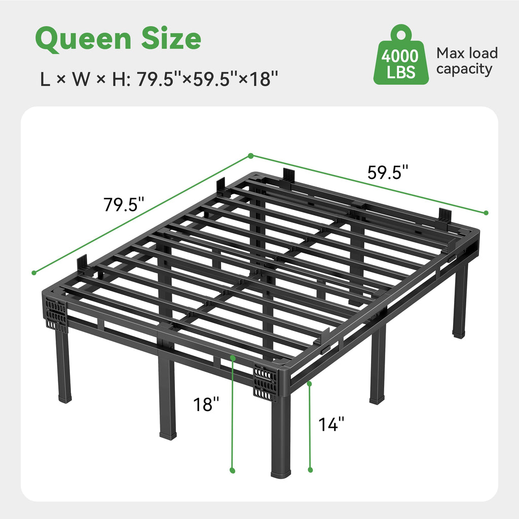 Queen 18 inch Metal Bed Frame T3865