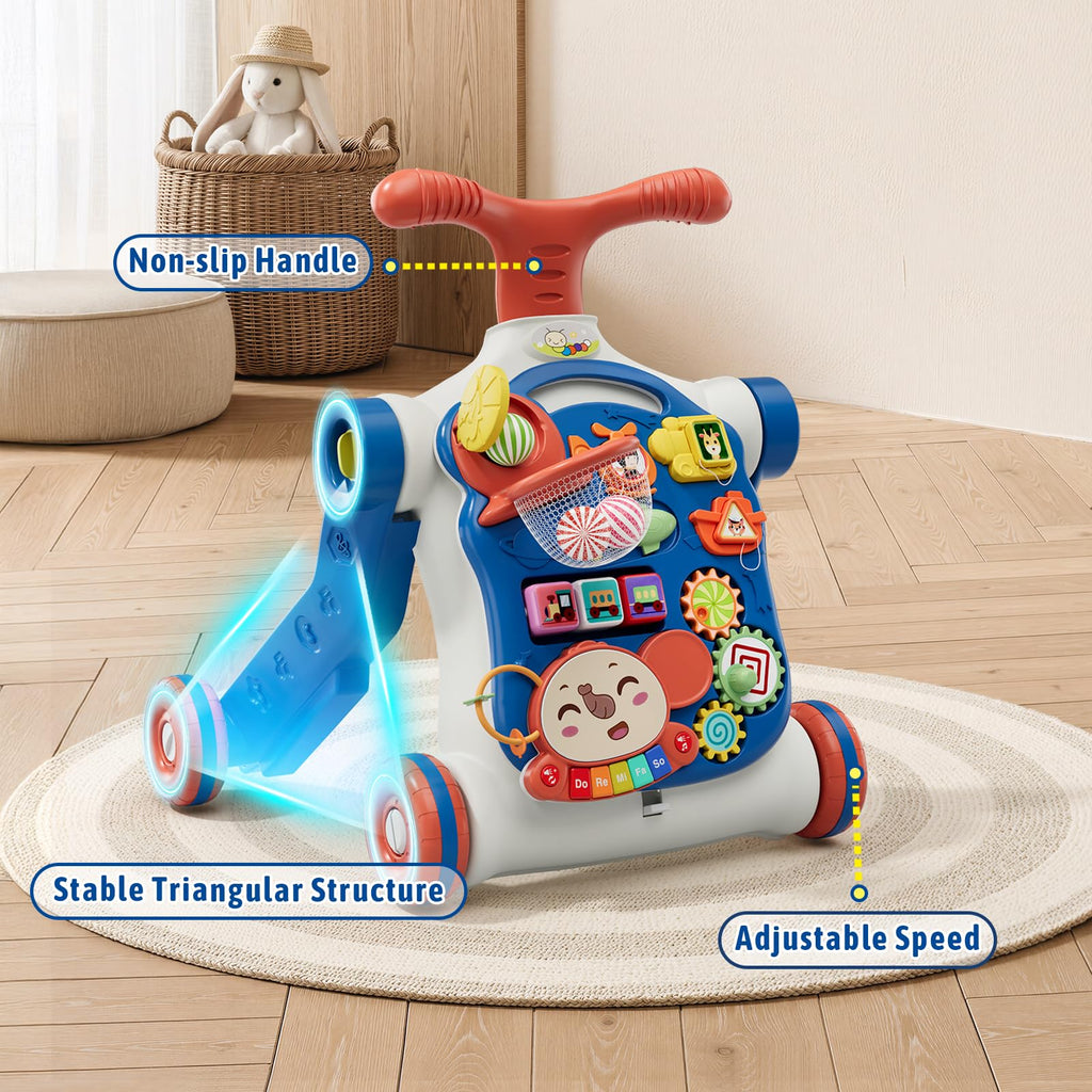 Blue 5 in 1 Baby Push Walker R7599