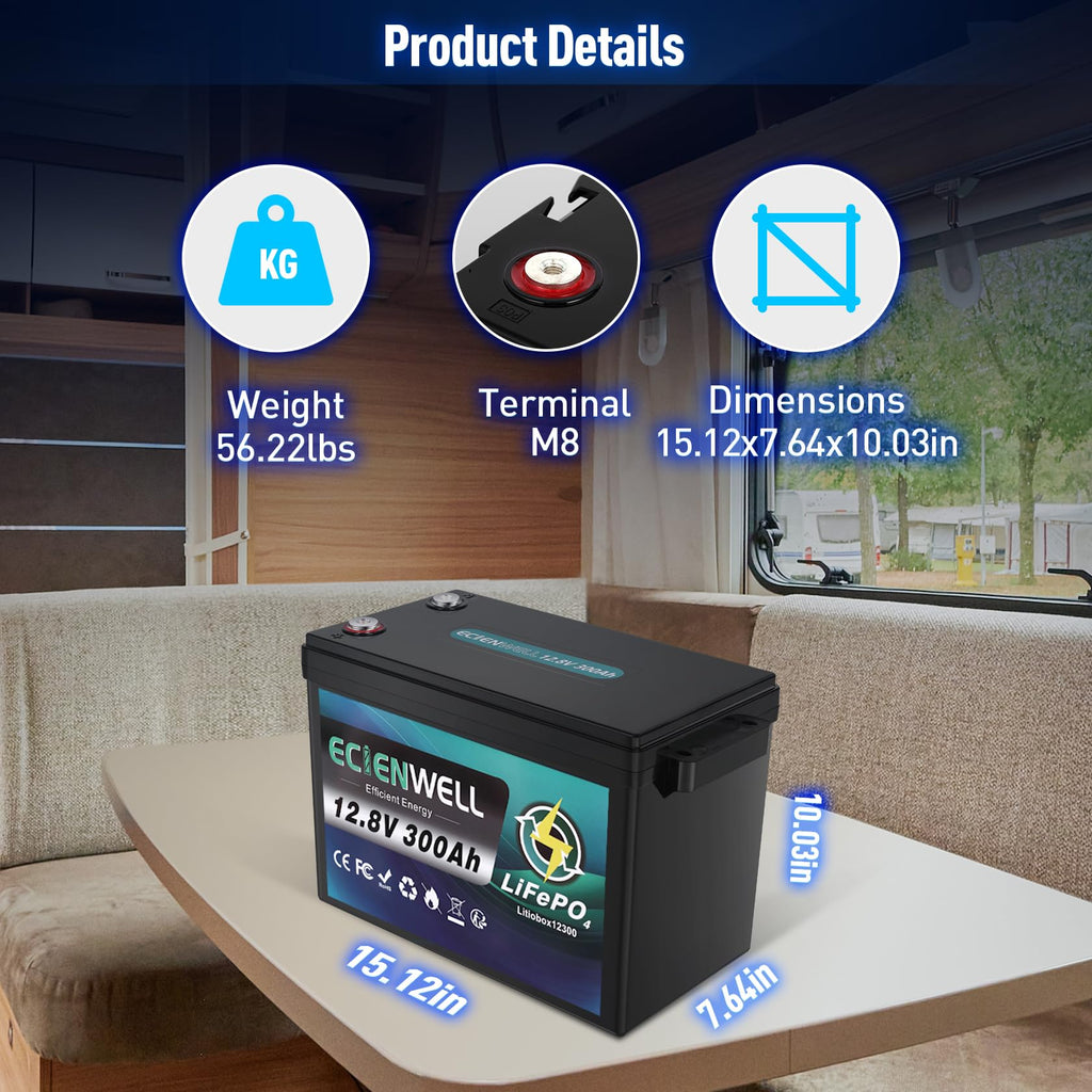 12V 600Ah LiFePO4 Battery with 200A BMS X9675