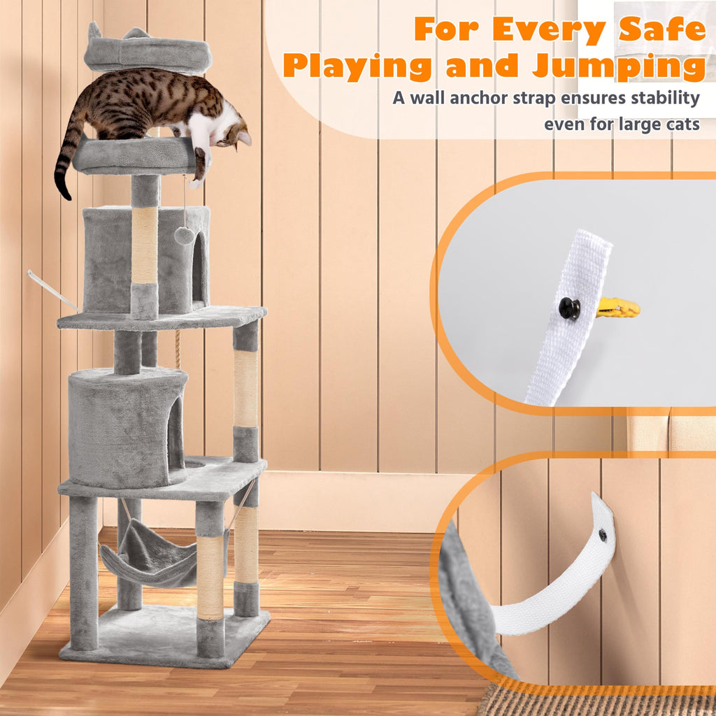 Tall Cat Tree with Condo Scratching Post F90528