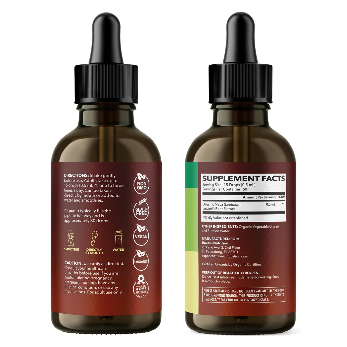 Organic Maca Root Liquid Unflavored 1fl oz Q567