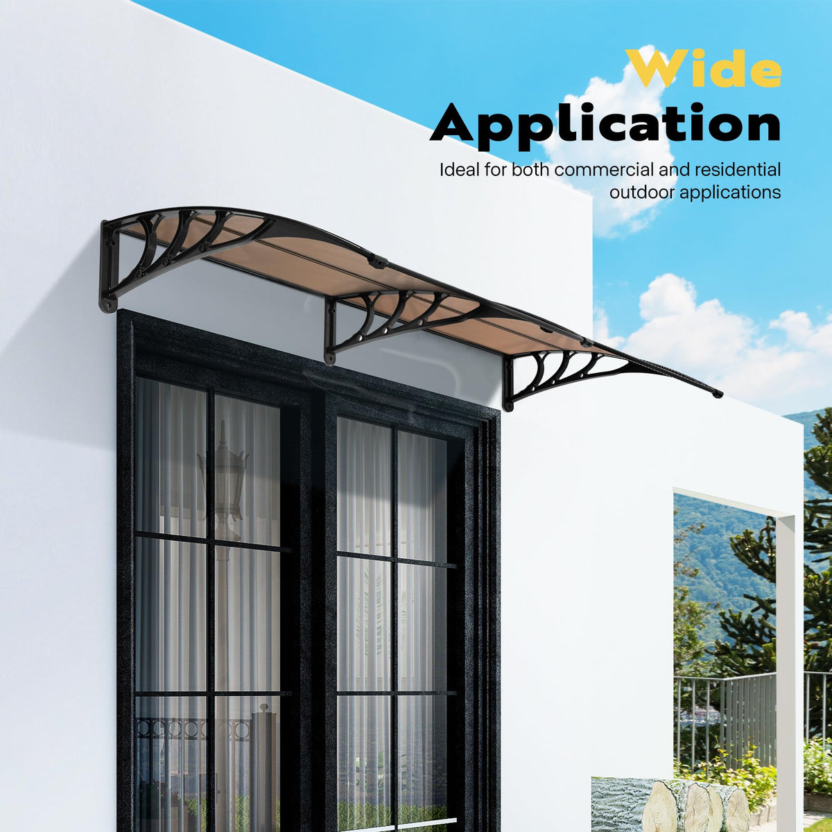 Polycarbonate Window Door Awning Brown 38 Inch x 78 Inch I695