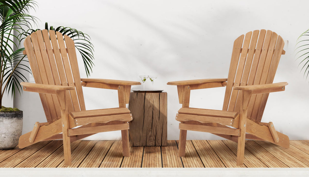 Wooden Folding Adirondack Chair Set of 2 O28897