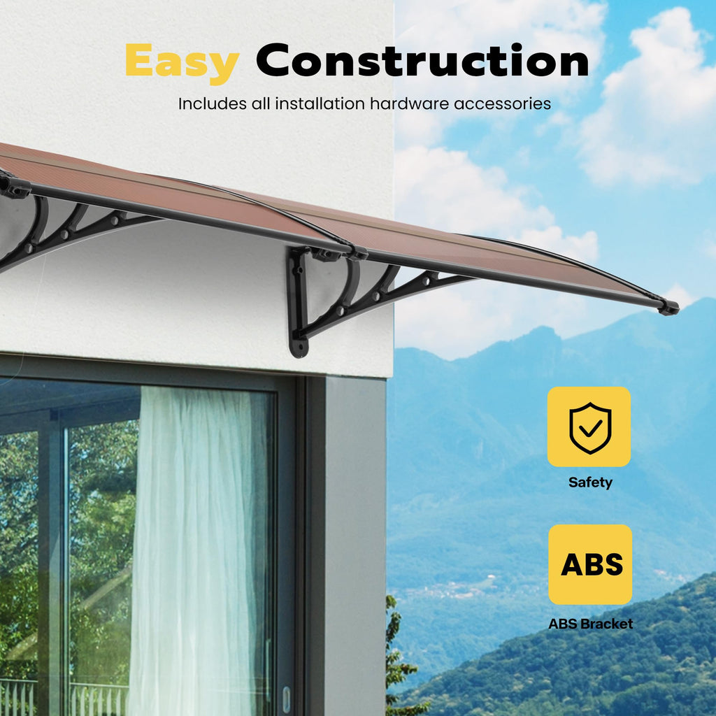 Polycarbonate Window Door Awning Brown 38 Inch x 78 Inch I695