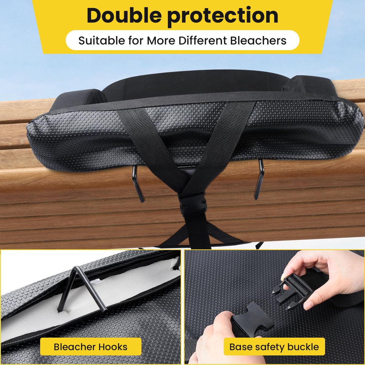 Stadium Seats with Back Support, 2.6'' Thick Pad, 6 Reclining Positions, 2pcs G35746