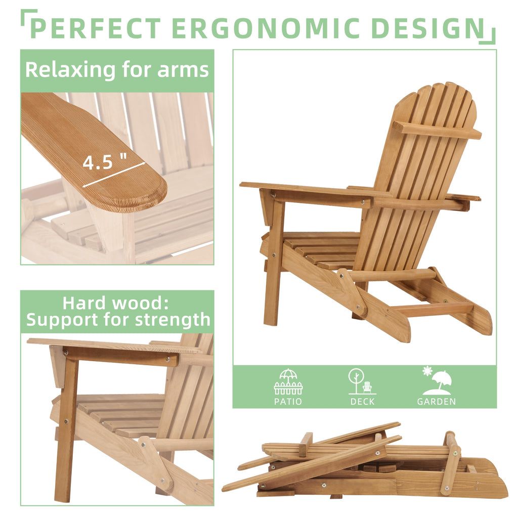 Wooden Folding Adirondack Chair Set of 2 O28897