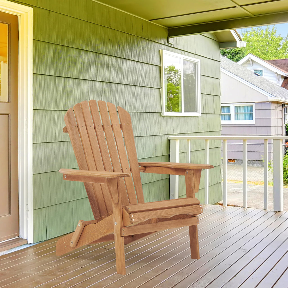 Wooden Folding Adirondack Chair Set of 2 O28897