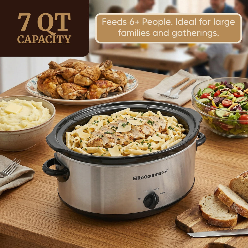 Dishwasher-Safe 7 Qt Stainless Steel Slow Cooker Pot L830500