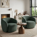 Green Boucle Swivel Accent Chair Set of 2 F32168