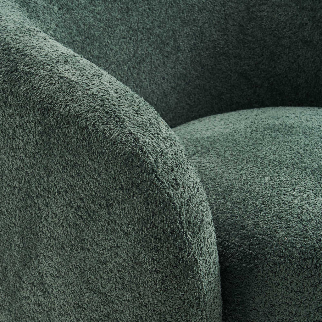Green Boucle Swivel Accent Chair Set of 2 F32168