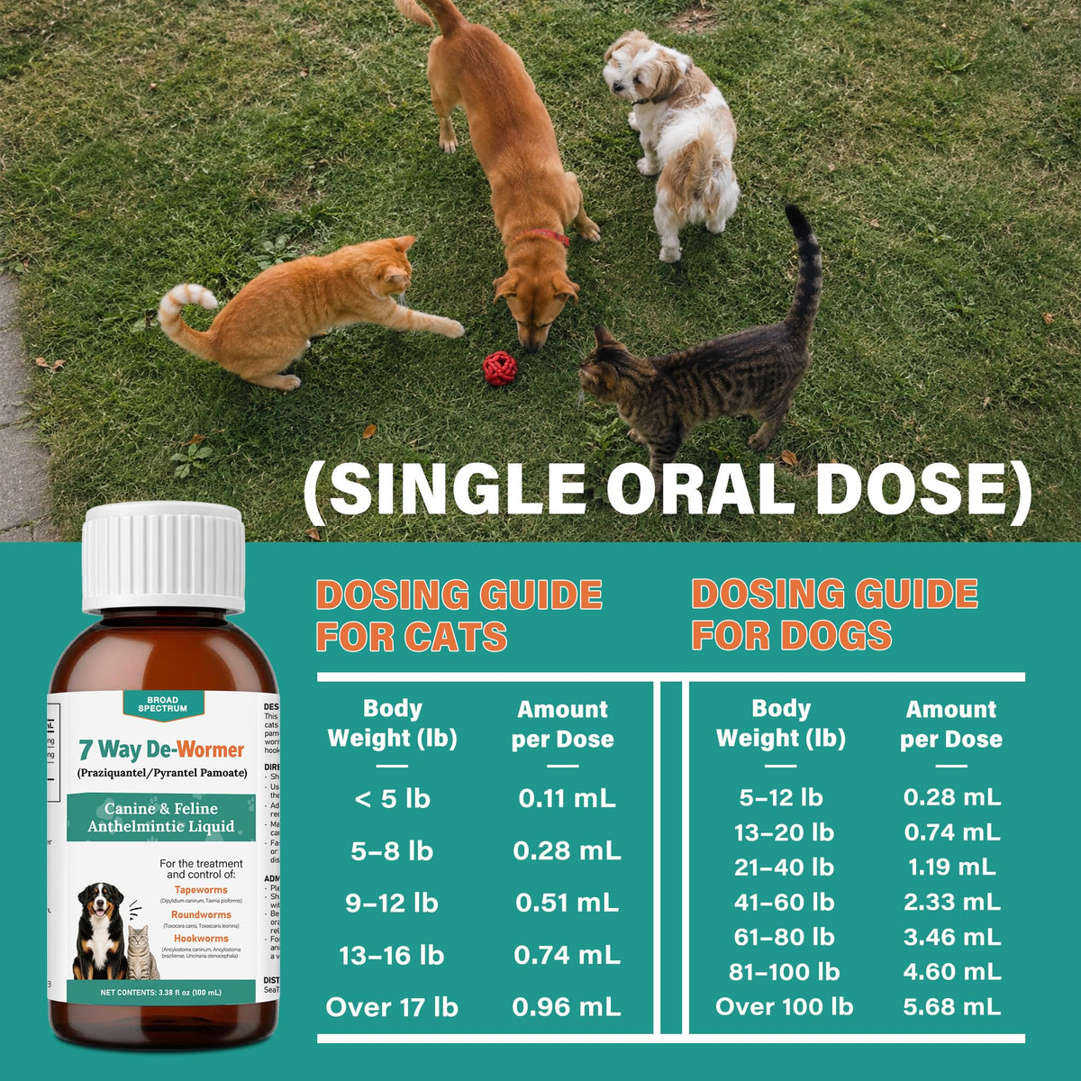 Dewormer for Dogs and Cats 3.38 fl oz Y8405